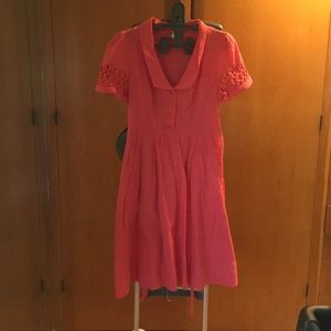 Anthropologie pink classic dress